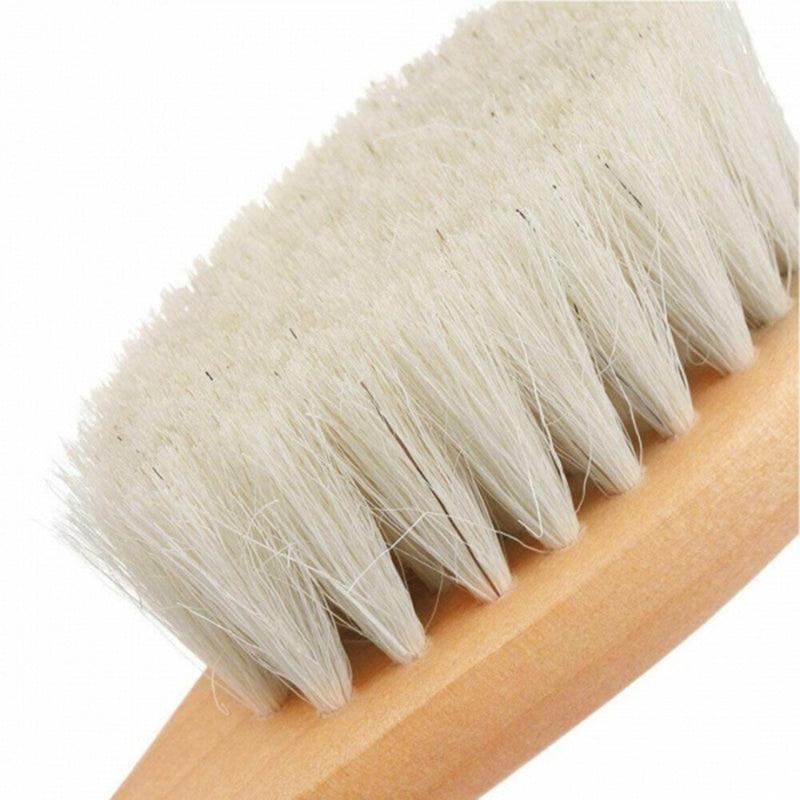 Infant Wooden Wool Brush Comb Newborn Bath Hair Brush Head Massager