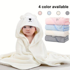 Soft Cartoon Animal Baby Bath Towel Bathrobe Newborn Skin Friendly Blanket