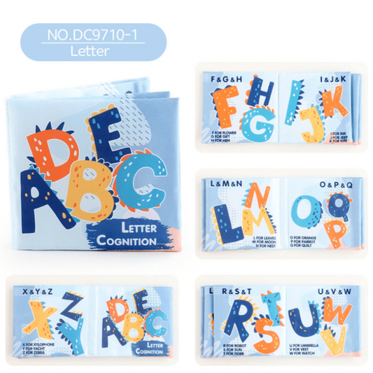 Baby 3D Letter Fruit Dinosaur Cloth Book Colorful Early Education