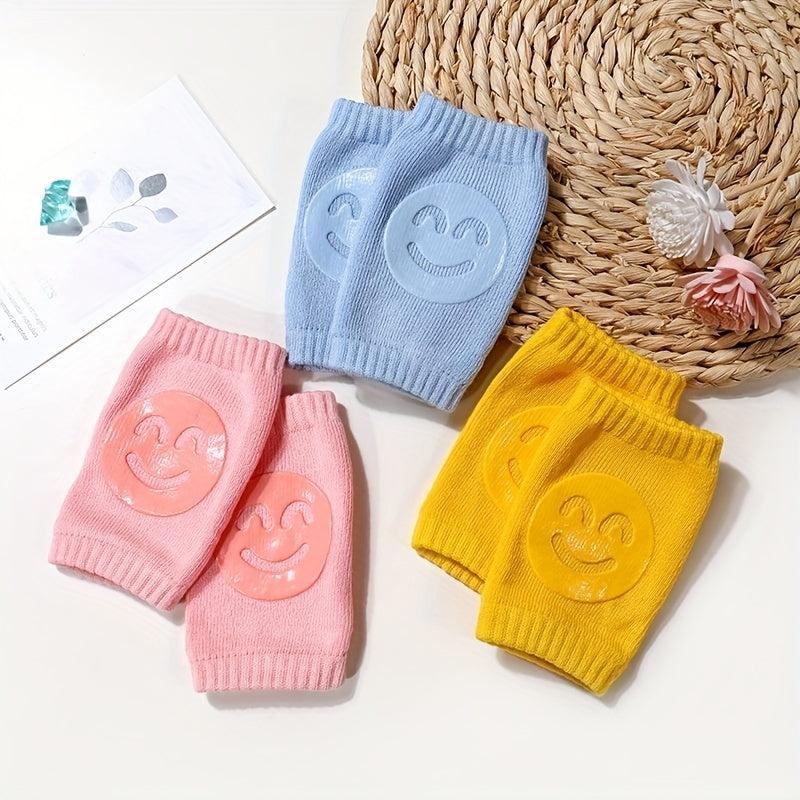 Happy Face Knee Pads for Infants & Toddlers, Baby Socks