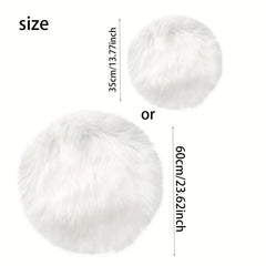 Soft Faux Wool Rug Round Chair Seat Cushion for Desk Chair or Office Chair