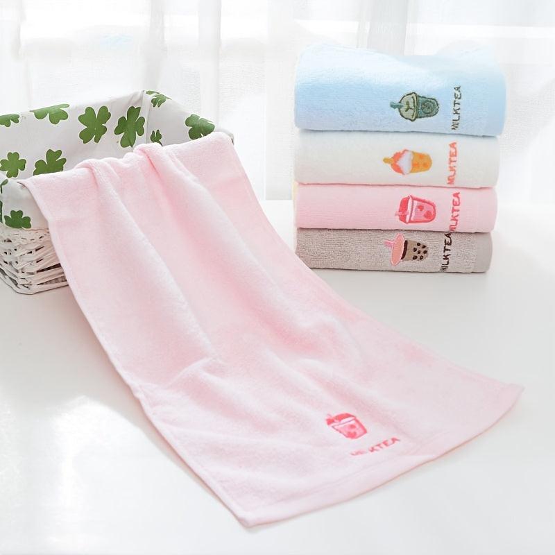 4pcs 100% Cotton Cartoon Face Towel for Kids, Soft Absorbent Towel for Babies