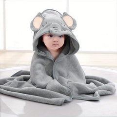Animal Bath Towel for Boys & Girls - Absorbent Microfiber Coral Fleece Blanket