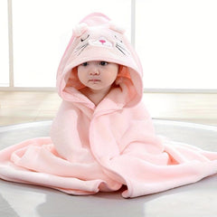 Animal Bath Towel for Boys & Girls - Absorbent Microfiber Coral Fleece Blanket