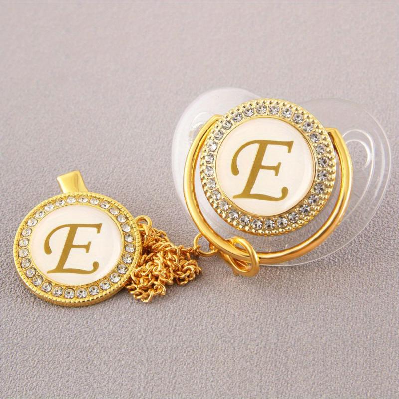26 Letter Bling Pacifier & Chain Set for Babies