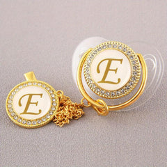 26 Letter Bling Pacifier & Chain Set for Babies