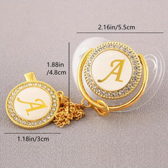 26 Letter Bling Pacifier & Chain Set for Babies