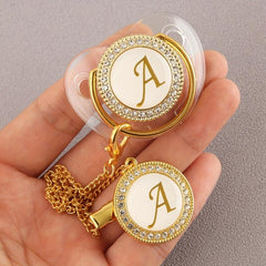 26 Letter Bling Pacifier & Chain Set for Babies