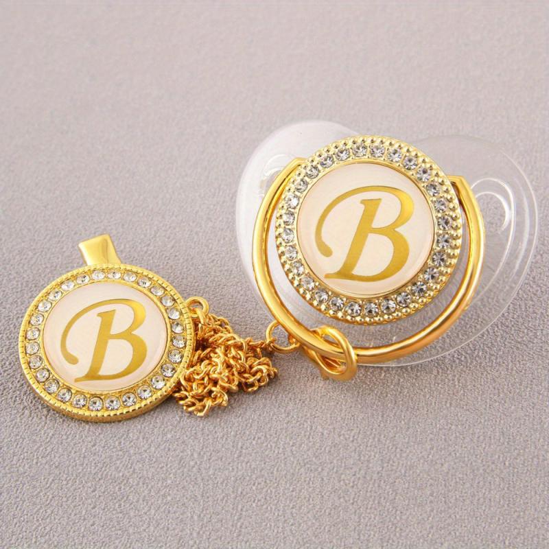 26 Letter Bling Pacifier & Chain Set for Babies