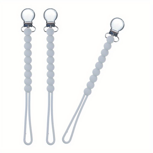 Baby Silicone Pacifier Chain Comfort Beads Clip Anti-drop Stainless Steel