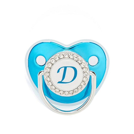 Cute Baby Pacifier w/ Clips & Dust Cover Transparent Letters