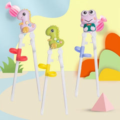 Dino & Frog Shaped Chopsticks for Kids - Learn with Fun!