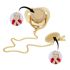 Golden Sublimation Pacifier Bling for Babies