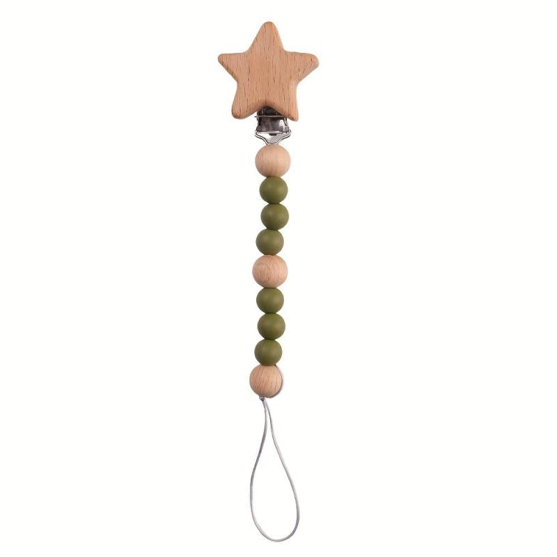 Maple Pentagram Pacifier Clip Anti-drop Chain