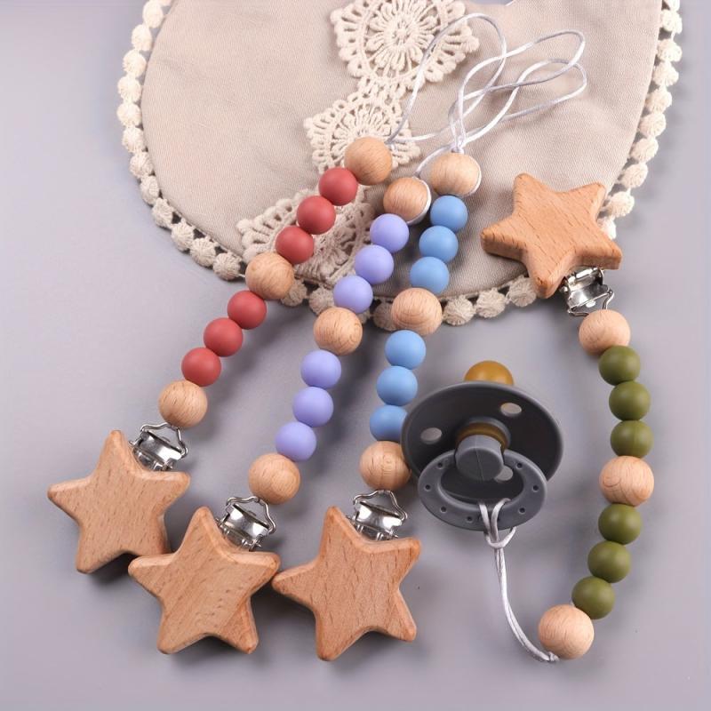 Maple Pentagram Pacifier Clip Anti-drop Chain
