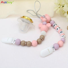 2 Personalized Pacifier Clips Customized Dummy Chain Gift For Baby