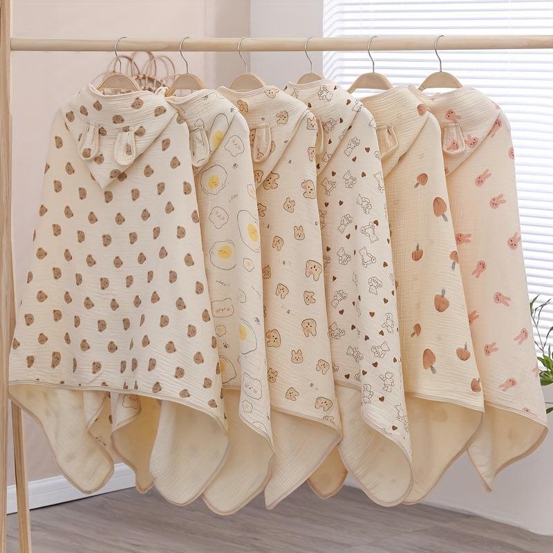 Baby Hooded Cloak Cotton Bath Towel Cartoon Children's Bathrobe