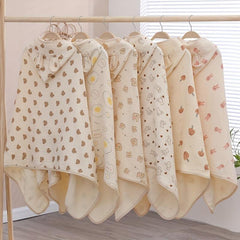 Baby Hooded Cloak Cotton Bath Towel Cartoon Children's Bathrobe