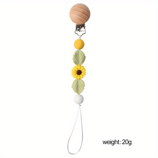 Stainless Steel Pacifier Chain & Handcrafted Beads Clip