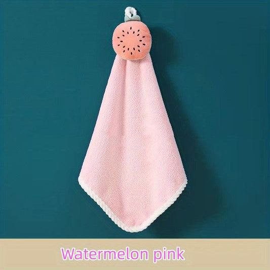 Cartoon Fruit Handkerchief Set with Ring - High Soft Coral Velvet Towels
