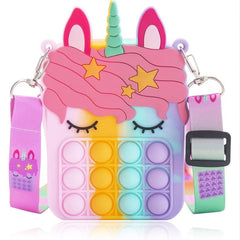 Unicorn Pop Purse for Girls, Women - Fidget Backpack Toy