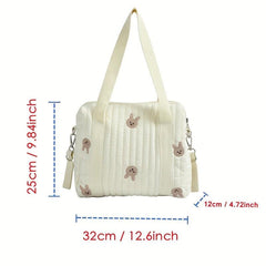 Embroidered Mommy Bag Large Diaper Bag Milk Bottle Organizer