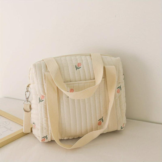 Embroidery Quilted Mommy Bag Baby Stroller Hanging Bag