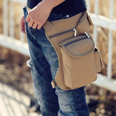 Canvas Drop Leg Bag Waist Bag Fanny Pack Belt Hip Bum Military Travel