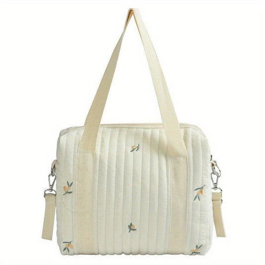 Embroidered Quilted Mommy Bag Diaper Baby Bottle Organizer Bag