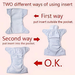 4pcs Reusable Cloth Diapers Girls Boys Washable Nappy Microfiber Inserts