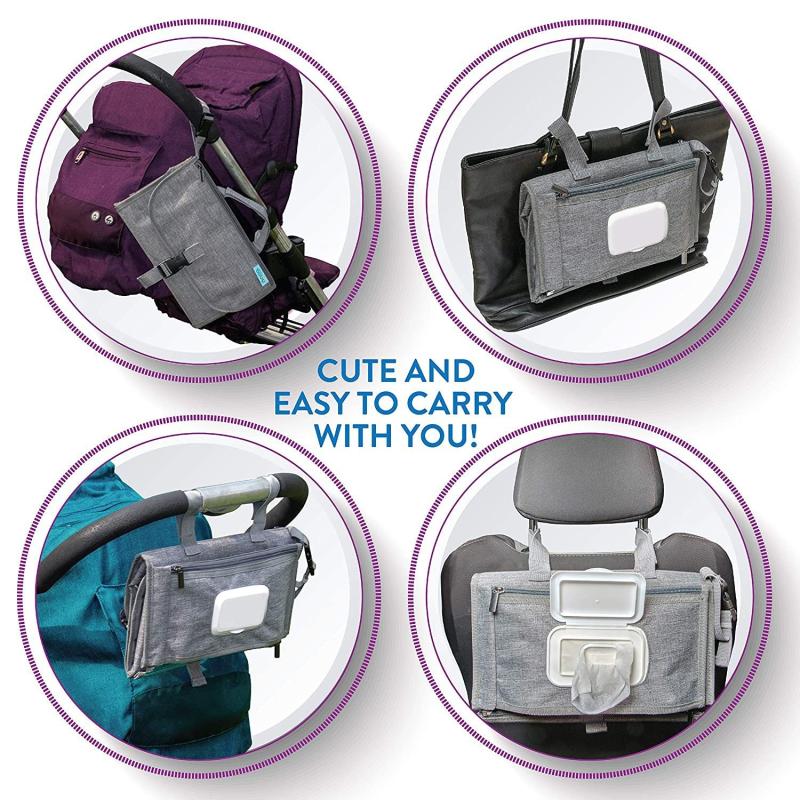 Portable Diaper Changing Pad with Smart Wet Wipe Bag