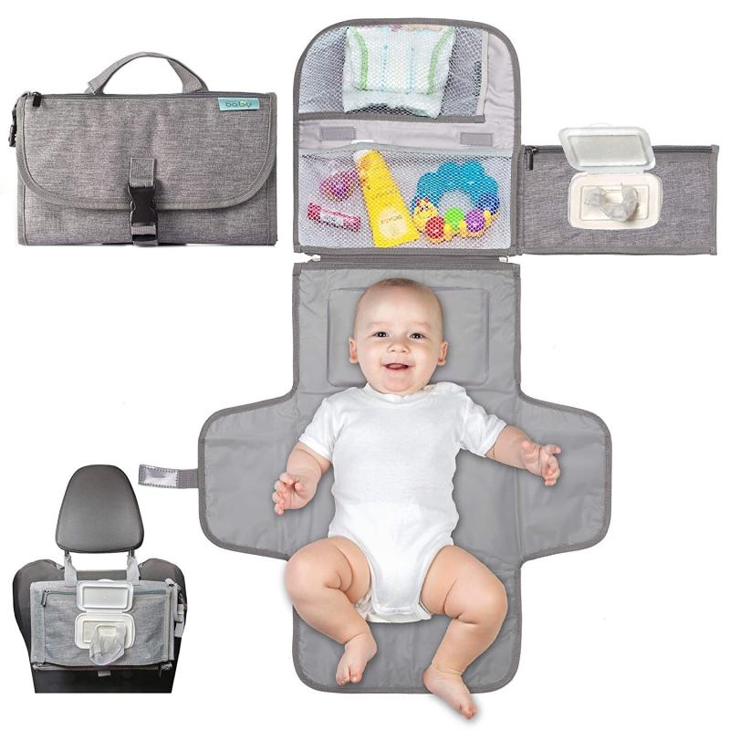 Portable Diaper Changing Pad with Smart Wet Wipe Bag