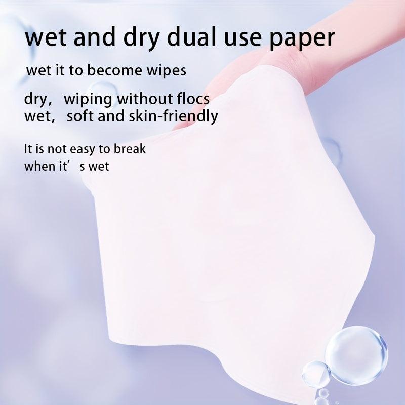 100pcs Baby Cotton Soft Wipes, Skin Friendly, Wet & Dry Use