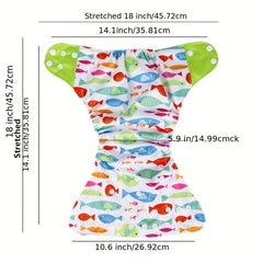 4pcs Reusable Cloth Diapers Adjustable Washable Nappy Inserts Baby Cloth Diaper