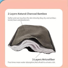 2 PCS 5 Layers Charcoal Bamboo Insert Washable Diaper Insert