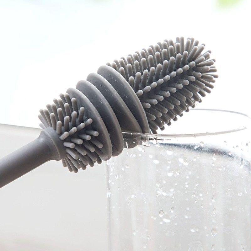 Long Handle Silicone Bottle Brush for Kitchen Cleaning