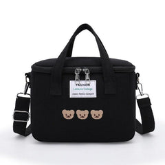 Large Capacity Insulated Lunch Bag for Students Canvas Mummy Bag