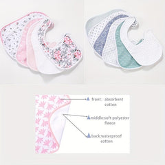 5pcs Waterproof Baby Cotton Bibs for Drooling Teething