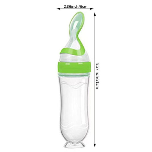 90ml Silicone Feeding Bottle With Spoon & Stand