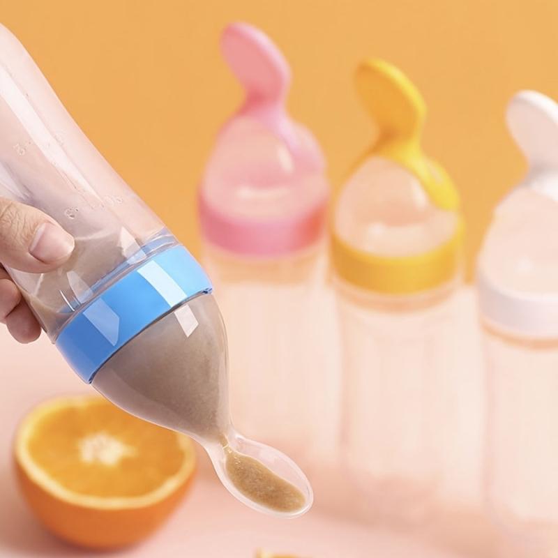 90ml Silicone Feeding Bottle With Spoon & Stand