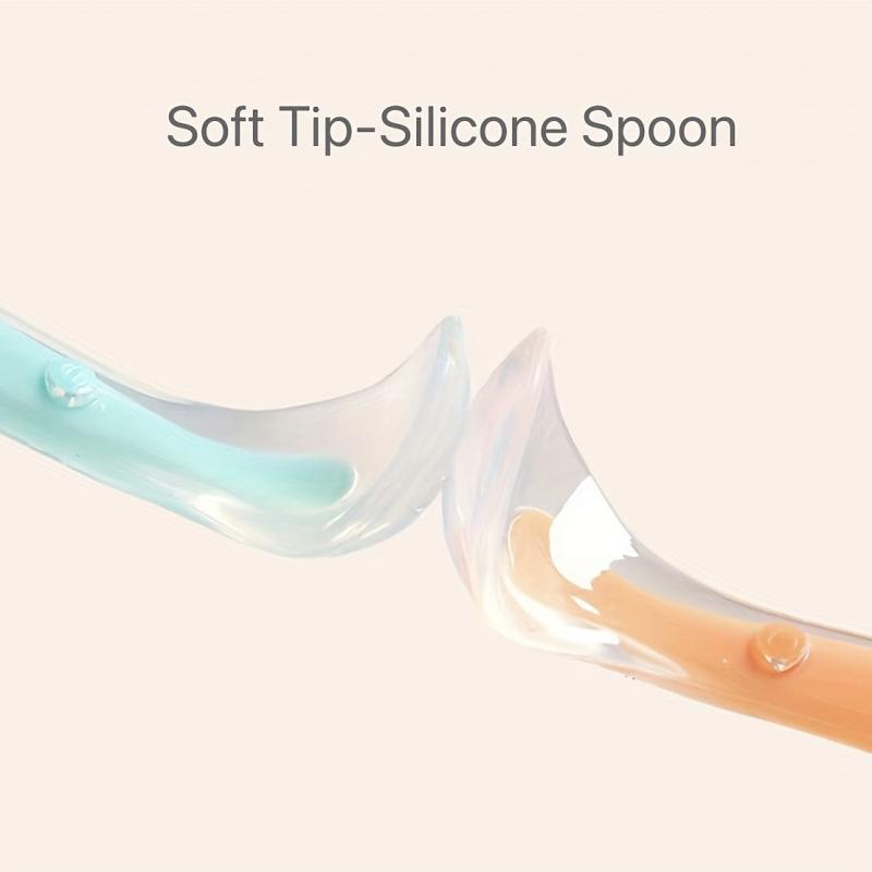 Baby Soft Tip Silicone Spoon with Box Self Feeding Utensils