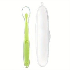 Baby Soft Tip Silicone Spoon with Box Self Feeding Utensils
