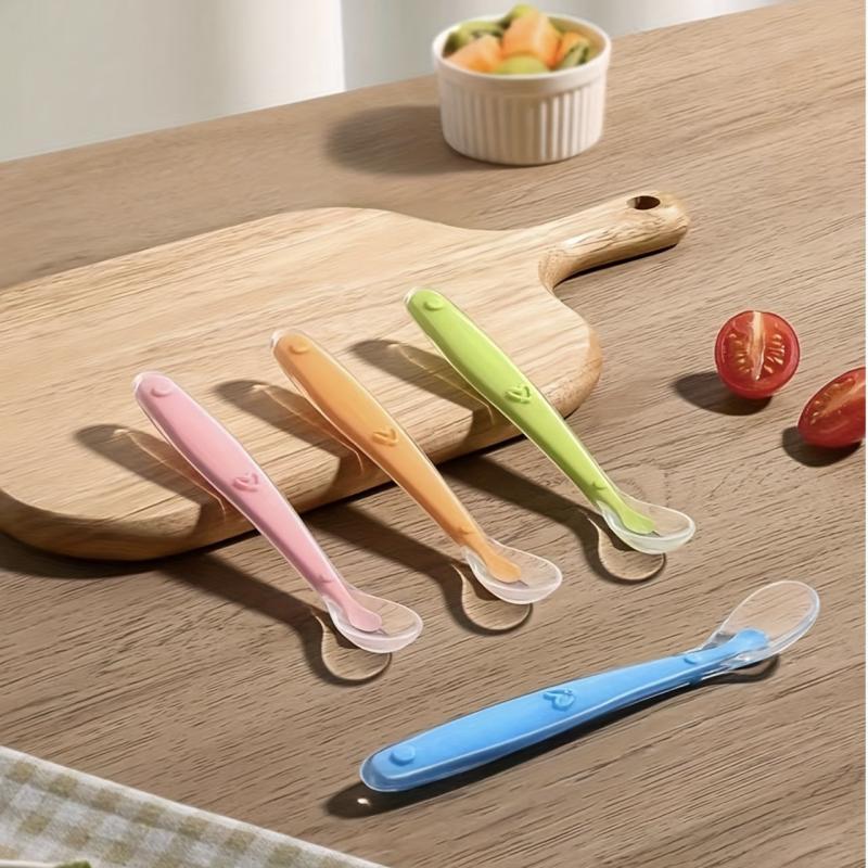 Baby Soft Tip Silicone Spoon with Box Self Feeding Utensils
