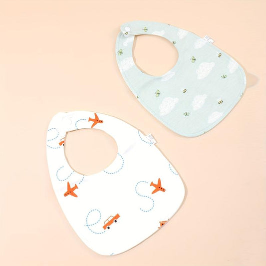 2pcs Cotton Gause Baby Bibs Infants Kids Bandana Burp Cloths Soft