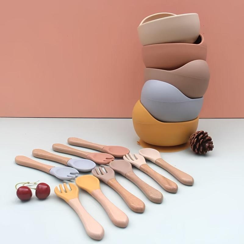 Eco Silicone Toddler Feeding Spoon&Fork Dishwasher Safe