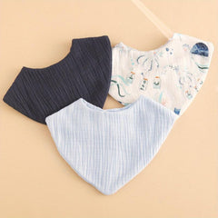 3pcs Baby Organic Cotton Soft Absorbent Detachable Bibs Baby Bandana Gauze