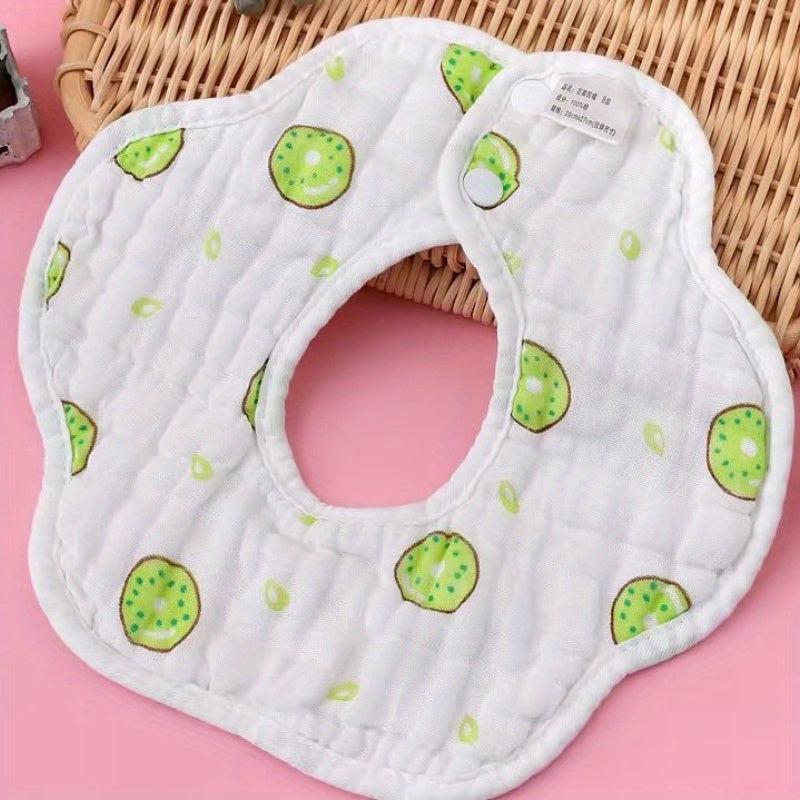6-Layer Pure Cotton Toddler Petal Bib - Cartoon Pattern
