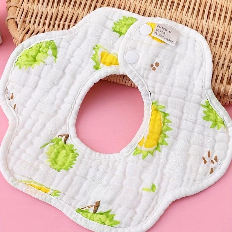 6-Layer Pure Cotton Toddler Petal Bib - Cartoon Pattern