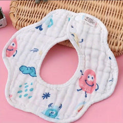6-Layer Pure Cotton Toddler Petal Bib - Cartoon Pattern