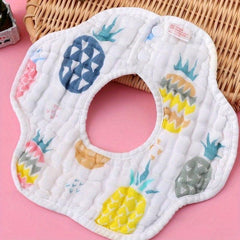 6-Layer Pure Cotton Toddler Petal Bib - Cartoon Pattern